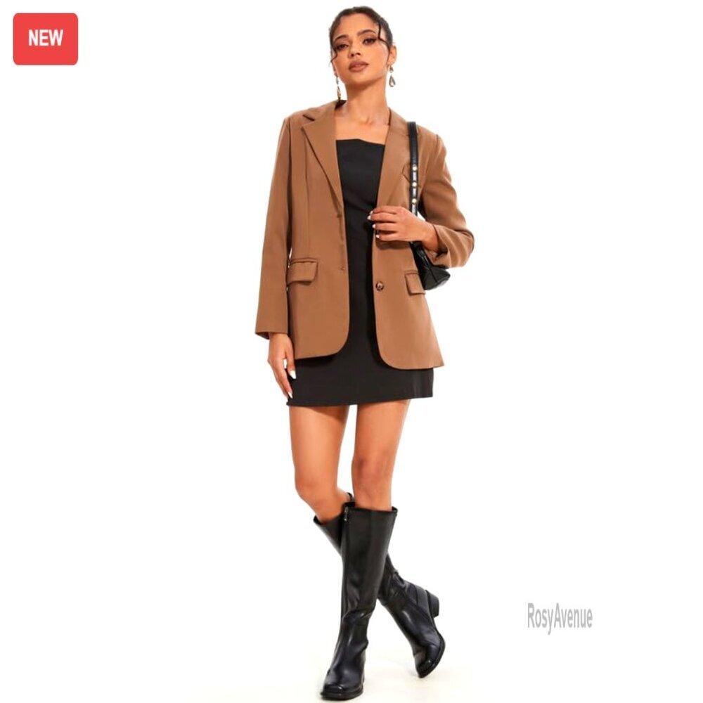 Knee High Faux Leather Boots Low Heel Square Toe Side Zipper Stretch Tall Boots - Picture 3 of 6